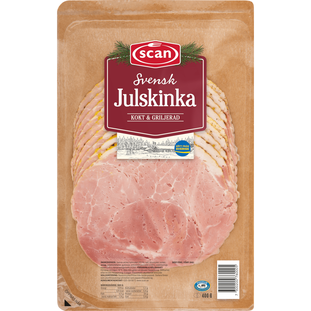 Julskinka griljerad skivad 400g